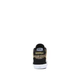 Supra Kids TODDLER VAIDER Black/Gold/white High Top Shoes | CA-52344